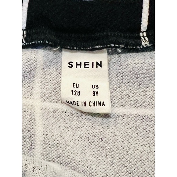 Shein Girls Split hem Midi Pencil Skirt in Black & White Grid Pattern - Size 8Y - Picture 5 of 6